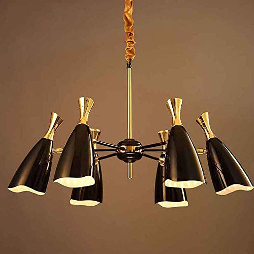 Preisvergleich Produktbild LED Deckenleuchte 36W schwenkbar Kronleuchter schwarz modern Deckenlampe Wohnzimmer Lampe esstisch lampe Schlafzimmerlampe Loft stil Deckenbeleuchtung Pendelleuchte (Leuchtmittel inklusiv)