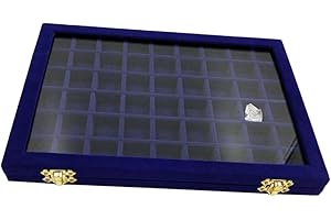 HomeDecTime Organisateur De Stockage Verrouillable De Stockage De Pierres Précieuses De - Bleu foncé