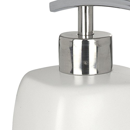 WENKO 20020100 Seifenspender Faro White – Flüssigseifen-Spender, Fassungsvermögen 0.44 L, Keramik, 8 x 15 x 8 cm, Weiß - 3