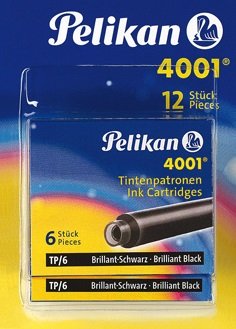 Pelikan Tintenpatrone 4001 TP 6, brillantschwarz Blister mit 2