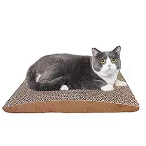 Black Dog Cat Scratcher + Scratch Pad for Cat Cardboard Mat with Premium Scratch Textures Interactive Design Durable Cat Scratching Pad Reversible