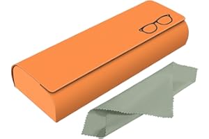 Azwood Étui à lunettes rigide en cuir synthétique de qualité supérieure - Pour homme et femme - Livré avec un chiffon en microfibre pour lunettes de soleil, lunettes de lecture, lunettes de