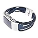 Produktbild BZLine® Für Fitbit Charge 2 Armband, Charge 2 Armband Leder Ersetzerband Fitness Verstellbares Uhrenarmband für Fitbit Charge2 (Blau)