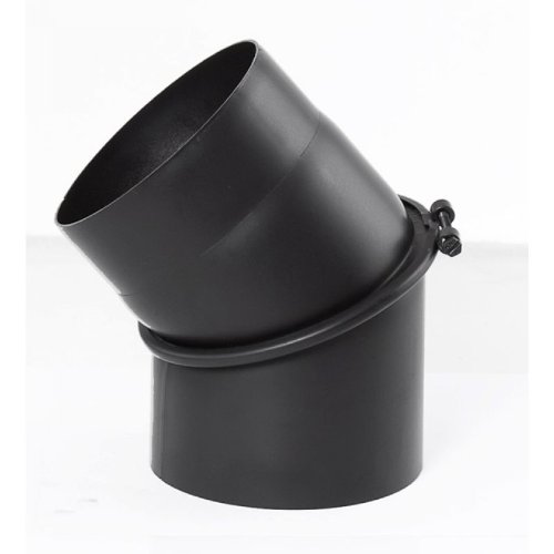 Ofenrohr, Rauchrohr, Bogen, drehbar, 0° - 45°, ø 150 mm Schwarz