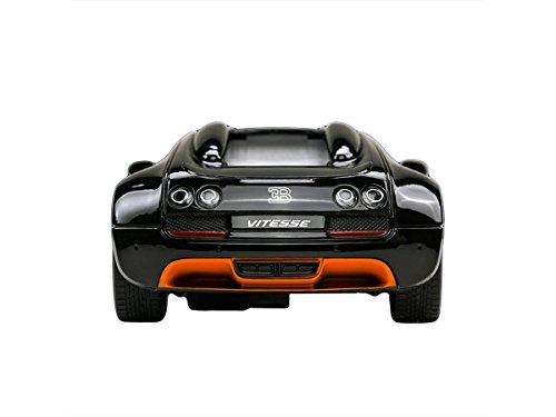 Bugatti Veyron Remote Control Car for Kids â€“ PL611 Electric Radio Controlled Bugatti Veyron 16.4 Grand Sport Vitesse RC Car â€“ Indoor Bugatti RC Car â€“ Official 1:24 Model â€“ RTR, EP (Black/Orange)