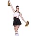 Produktbild Damen Top Rock MABOOBIE Plissee Bi-ton für Fußball- Contrast einheitliche Cheerleader Pompoms mit 2, schwarz und weiß (34-36)