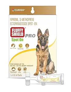 FluffyShield Pro Spot On/Prevention & Treatment of Fleas, Ticks, and Lice Infestation in Dogs/Extra Large Dog Weighing 40-60 kgs / 4.02 mL