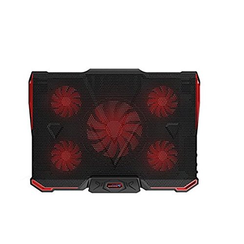 DDSS Notebook Cooling Pad, 12 "-17" Laptop-Gaming-Cooling Pad, leise Lüfter 5, LED-Lampe, und zwei USB 2.0-Anschlüsse, verstellbare Halterung
