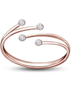 Vorra Fashion 925Sterling Silber Rose Gold & Gelb Vergoldet Weiß Zirkonia Zehenring Bypass verstellbar