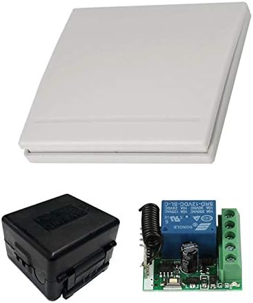YLX Smart Home Universal 1CH DC 12V Wireless Remote Switch Mini Relay Receiver Transmitter Remote Control Switch Module and 1PCS Wall Switch for 433 MHz RF Transmitter Garage
