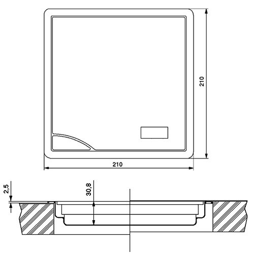 Elektronische Küchen-Einbauwaage schwarz/Edelstahl - 2