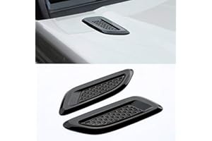 YIWANG ABS Chrom Außenhaube Entlüftung Lamellenluftflügelverkleidung für Discovery Sport, für Discovery 4, für Freelander 2, für RangeRover Evoque, für RangeRover Sport Autozubehör (glänzend schwarz)