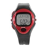 Verschiedene Farben Pulse Pulsmesser Kalorien Zähler Fitness Watch Digital Armbanduhren Kalender Anzeige Zeit Stoppuhr Alarm - Rot