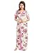 Be You Fashion Serena Satin Pink Floral Printed Nightgown for Women RS.576.00