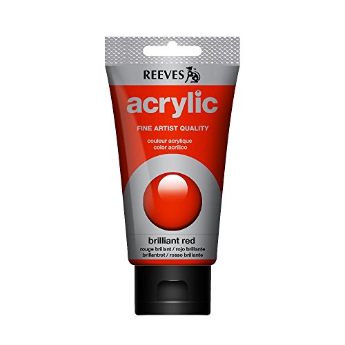 Reeves Acrylfarbe Acrylic, hohe Pigmentierung, 75ml Tube - brillant Rot