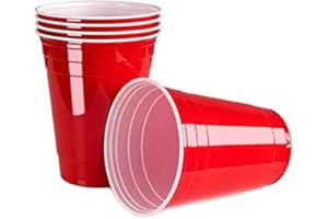 AAIZZ Pack of 20 Red Plastic Cups (18oz) Party Cups, Plastic Glasses Reusable Eco-Friendly PP Material for Daily Use - Solo Red Cups Strong and Sturdy for All Occasions, Red Cups for American Pie Party Game