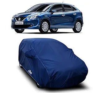 Drench Water Resistant - dust Proof - car Body Cover for Compatible with Maruti Suzuki Baleno car Cover - Water Resistant UV Proof - car Body Cover (Navy Blue with Mirror)