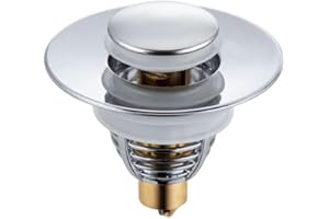 MLS GROUP Tappo per Lavandino Bagno Ultimo modello, Tappo Bidet Universale Pop up easy on，Tappo di scarico in placcato metallo inossidabile -tappo lavello cucina universale, lavabo, foro da 34 mm