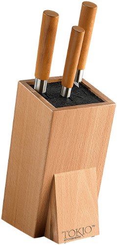 TokioKitchenWare Universal-Messerblock aus Holz mit Borsteneinsatz - 5