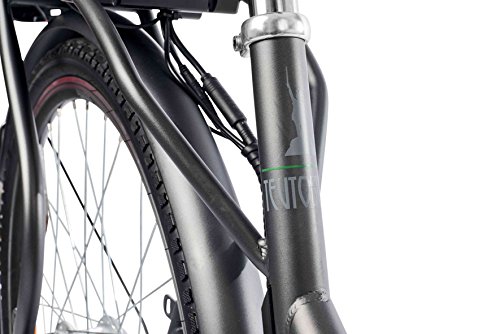Teutoburg E-Bike, Elektrofahrrad mit HiTen Stahlrahmen in Anthrazit mit 6-Gang Shimano Kettenschaltung – Pedelec Citybike leicht, 250W & 8,8Ah / 36V Lithium-Ionen-Akku, 28 Zoll, 282686 - 7
