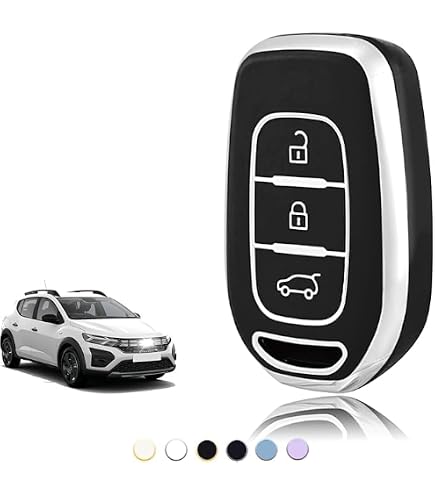 Étui Silicone Pour Clé Voiture Renault & Smart - Protection Souple Anti-Chute - Compatible Modèles 3 Boutons - 3
