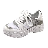Material exterior: Lana Zapatillas de Deportivos de Running para Mujer de Malla Inferior Gruesa para Damas de Verano Estudiantes Transpirables Zapatos Casuales Gimnasia Ligero Sneakers riou