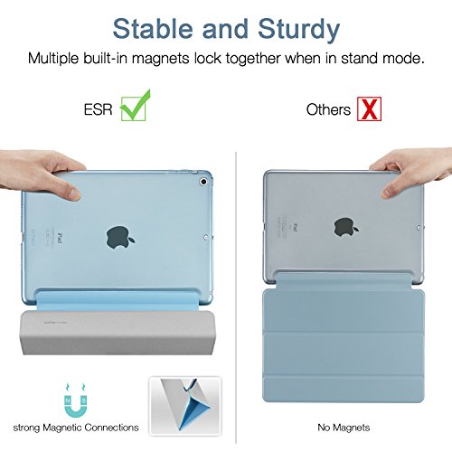 iPad Mini Hülle, ESR Yippee Series Auto aufwachen/Schlaf Funktion Ledertasche Ultradünnen Leichtgewicht Anti-Kratzer Schutzhülle mit durchschaubar Rückseite Abdeckung für iPad mini 3/2/1 (Himmel Blau) - 4