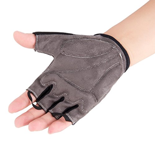 iCreat Damen / Herren Kurze Rennrad Handschuhe Power Fahrrad Active Gloves mit Geleinlage - 5