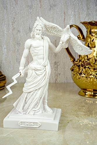 Alabaster Escultura Zeus Der Göttervater (18 cm), Color Blanco