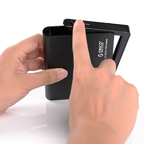 ORICO Werkzeug frei Aluminium USB 3.0 eSATA zu SATA 2,5 Zoll Festplatte Externes Gehäuse für 9,5mm & 12,5mm SATA HDD & SSD – Schwarz. - 5