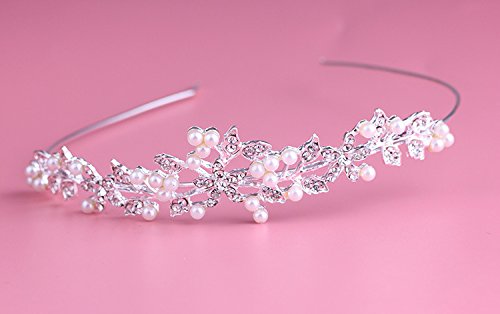 Braut Kristall Diadem Strass Perlen Krone Haarband für Hochzeit - 3