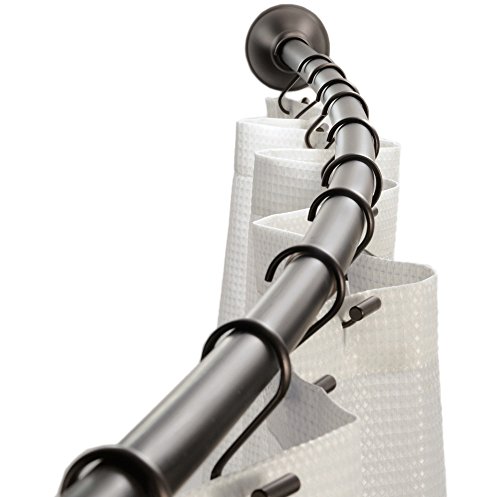 Interdesign 79070EU Gebogene verstellbare Duschvorhangstange, 104-183 cm, bronze