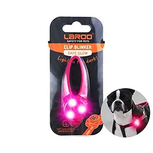 LaRoo LED Dog Tag Light,3 Flashing Model Bright Waterproof Dog Collar Light,Safety Light for Dog Walks & Outdoor Sport.(Rose)