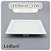 Produktbild LED Panel weiss quadratisch 17 x 17cm 12 Watt neutralweiß, 220 Volt, Schutzklasse IP20, Abstrahlwinkel 120 Grad
