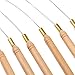Pack of 12 Micro Ring Hair Extension Wooden Loop Needle Threader DIY Hook Tool