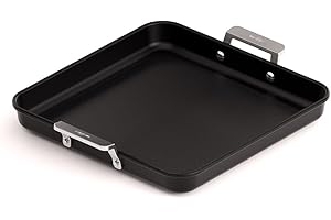 Valira 4688/25 Aire Plancha Premium de 28x28 cm fabriqué en Espagne, en fonte d'aluminium avec anti-adhérent écologique renforcé, apte pour l'induction, Noir