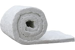 THE FELLIE Fellie Ceramic Fibre Blanket Insulation, High Temp Fire Protection for Kilns, Furnaces, Pizza Ovens, Fire Bricks, 1610x1000x25mm, 96kg/m³, White