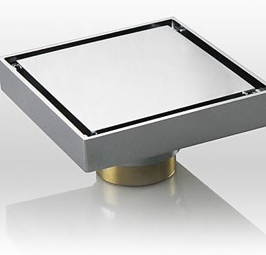 GXS Square Shower Floor Drain with Tile Insert Grate Chrome Finish