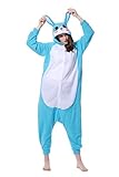 Unisex Erwachsene Kinder Pyjamas Cosplay Nachtwäsche Osterhase Tier Onesie Kostüme Schlafanzug Tieroutfit tierkostüme Jumpsuit (M, Blau Hase) -