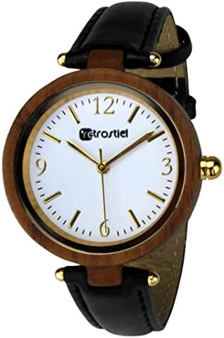 Wood Watch Made of Wood for Women Venezia Nut Leather retrostiel