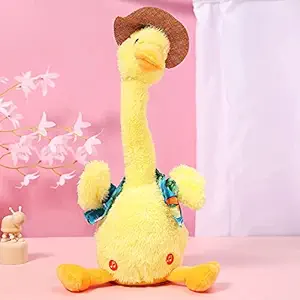 Dancing Duck Talking Toy, Duck Plush Toy, Wriggle Singing Recording Repeat What You Say Funny Education Toys for Babies Children Playing, Home Decorate