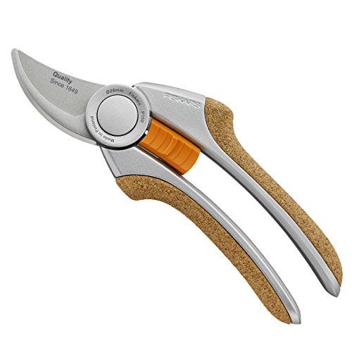Fiskars Bypass-Gartenschere für frische Äste und Zweige, Antihaftbeschichtet, Hochwertige Stahl-Klingen, Länge 21,5 cm, Silber/Orange, Quantum, P100, 1001434 - 2