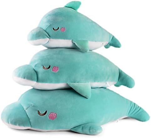 YINGGG Dolphin 3 PCS Family Members Soft Plush Pillow Animal Stuffed Toys Gifts for Kids/Adults ( Dolphin Cyan)