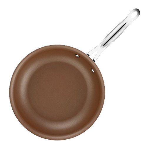 Anti-Haft 3-fach Maxlon beschichtete Pfanne, 26 cm, Induktionsherd, Kupferfarben, Edelstahl- und Bratpfanne mit Griff, Cooksmark - 7