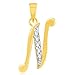 Alphabet Collection Initial Letter "N"Gold and Rhodium Plated Alloy Pendant for Men & Women made with Cubic Zirconia -  P1108G [VKP1108G] RS.169.00