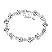 Produktbild 1x Charm Fashion Checkered Diamant Armband Kette Silber für Frauen Mädchen,Silber