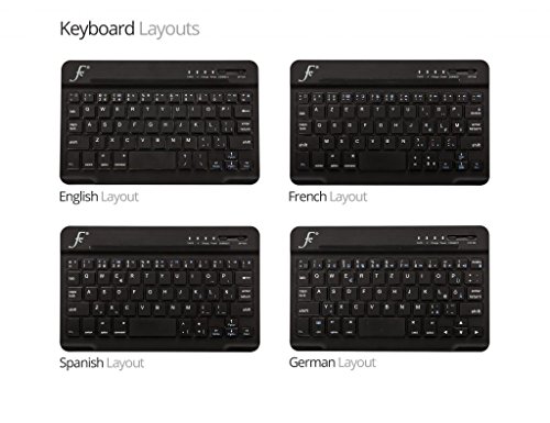 ForeFront Cases® Neue Apple iPad Mini 3 / 3rd Generation (Oktober 2014) Leder drahtlose Bluetooth Tastaturhülle– Vollständiges QWERTZ-Layout und eingebauter, wiederaufladbarer Akku inkl. Eingabestift und Displayschutz - 7