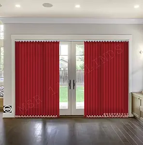 MSR 116 Vertical Blinds/Curtains and Shades for Home Furnishing(Balcony,Kitchen,Bedroom,Bathroom etc) Red (295 cm(W)*230 cm(H))