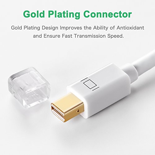 4 in 1 Mini DisplayPort Adapter Rophie 4K*2K Vergoldet Mini DP/Mini DisplayPort auf 3 Port(HDMI+ VGA+Audio +Mikro USB Port) Adapter - 2