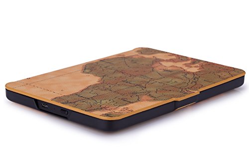 Kindle 7.Gen Hülle Case – MoKo Superleicht PU Leder Tasche Schutzhülle Schale für Amazon E-reader Kindle (7. Generation – 2014 Modell)(Nur Geeignet für Kindle 2014 Modell mit Touchscreen), Map H - 7